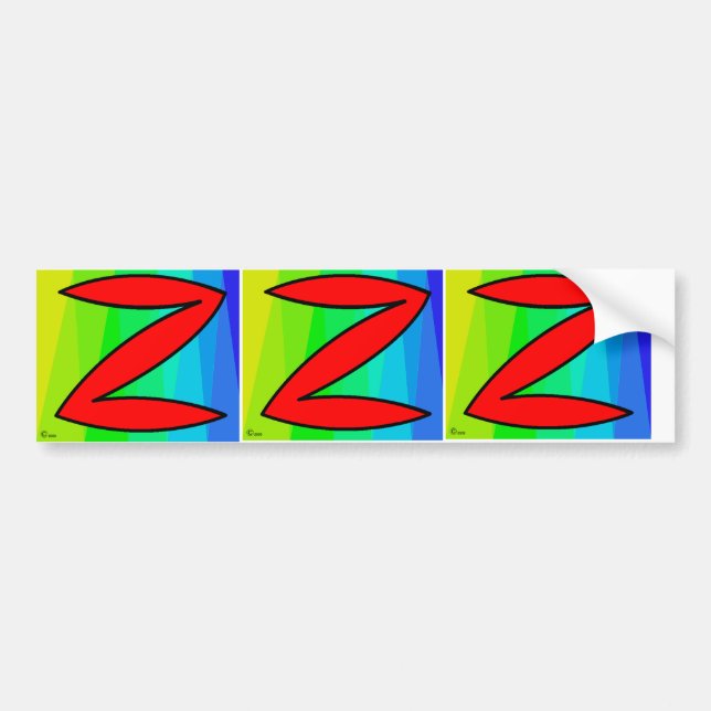 Z、Z、Z バンパーステッカー (正面)