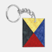 Z Zulu水彩信号航海の海上国旗 キーホルダー (正面左)