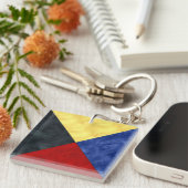 Z Zulu水彩信号航海の海上国旗 キーホルダー (正面右)