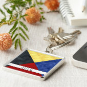 Z Zulu 航海の Signal Flag +お名前 キーホルダー (側面)