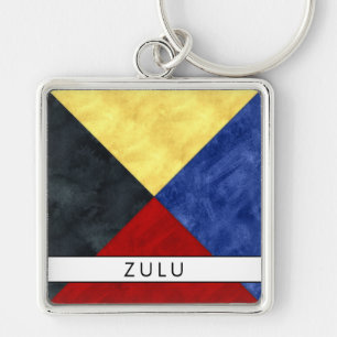 Z Zulu 航海の Signal Flag +お名前 キーホルダー