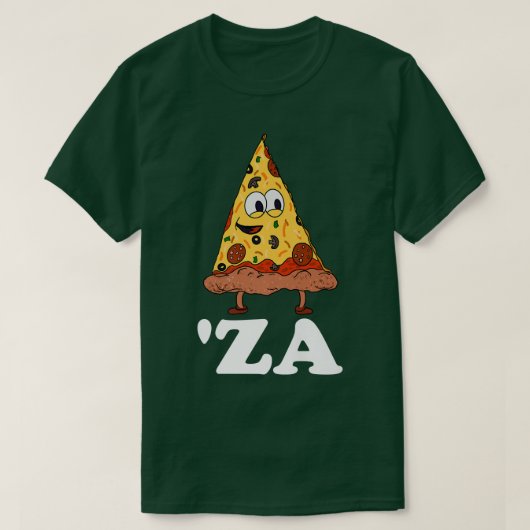 Zaピザスラング'Za – ピザおもしろいのスライスの略称 Tシャツ (デザイン正面)