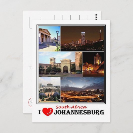 ZA南アフリカ – ヨハネスバーグジョブルグ – ポストカード (正面/裏面)