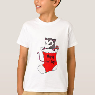 ZA-ストッキングのワイシャツのクリスマスのふくろねずみ Tシャツ