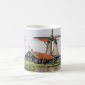   Zaanse Schans Windmill Watercolor Dutch コーヒーマグカップ (中央)