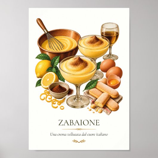Zabaione – Vintage Italian Dessert ポスター (正面)
