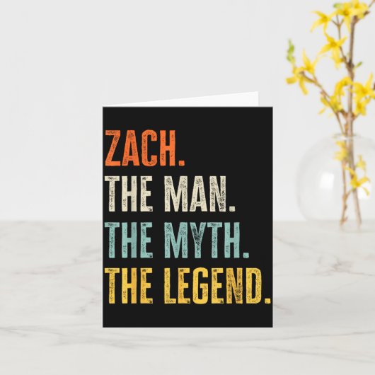 Zach The , Man Myth Legend, Funny Name Zach  カード (黄色い花)