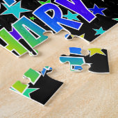 "ZACHARY"名,おもしろい"ハッピーバースデー" ジグソーパズル (側面)