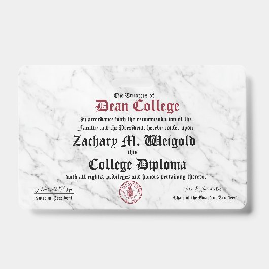 Zachary M. Weigold バッジ (正面)