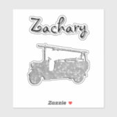 Zachary Name With A Fire Truck, シール (シート)