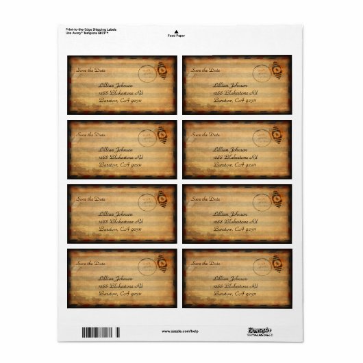 Zachéeのカスタマイズ可能な保存の日付ラベル ラベル (フルシート)