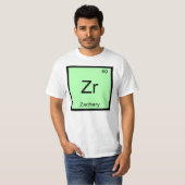 Zacheryの名前 化学元素周期表 tシャツ (正面フル)