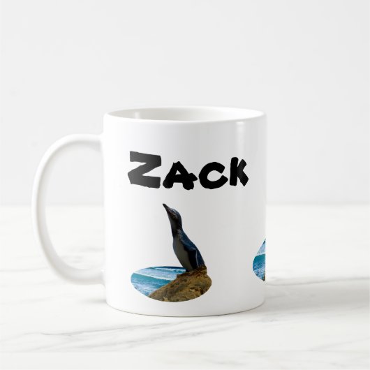 Zack Name With Penguin, Coffee Mug コーヒーマグカップ (左)