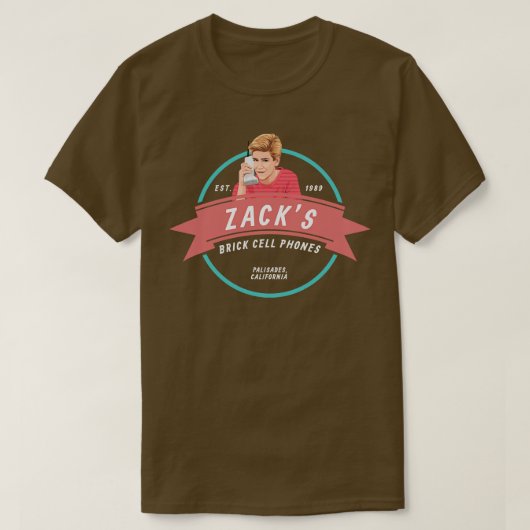 Zacks Brick携帯電話Est 1989 Tシャツ (デザイン正面)