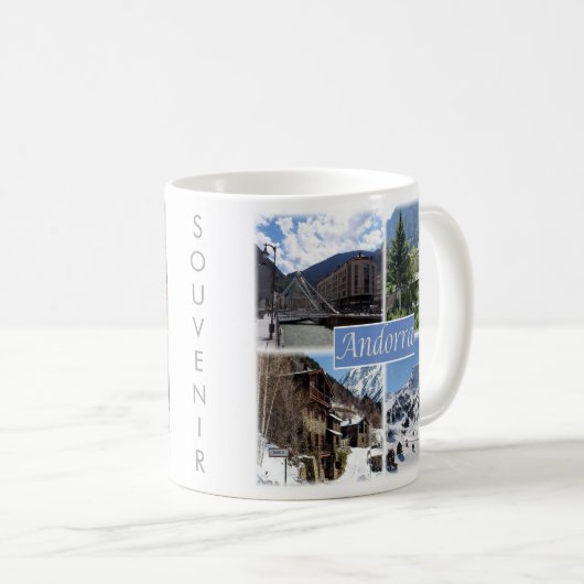 zAD003 ANDORRA, La Vella，モザイク， コーヒーマグカップ (正面右)