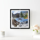 zAD003 ANDORRA, La Vella,モザイク, スクエア壁時計 (ホーム)