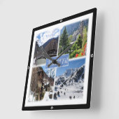 zAD003 ANDORRA, La Vella,モザイク, スクエア壁時計 (傾斜)