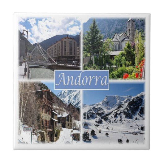 zAD003 ANDORRA, La Vella，モザイク， タイル (正面)