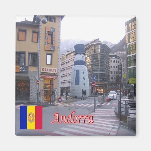 zAD004 - Andorra – エリアのリーディング – クリスマス マグネット (正面)