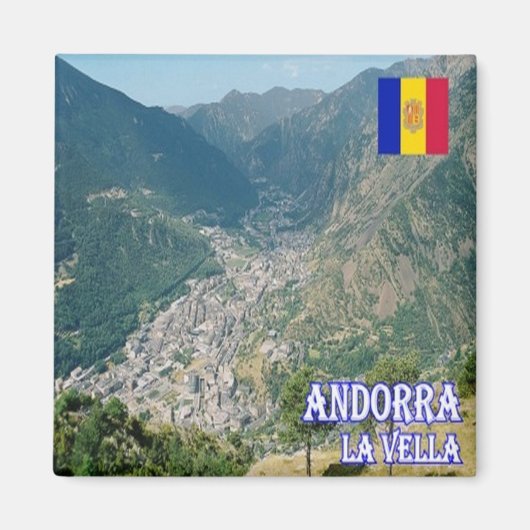 zAD009, LA VELLA Andorra,冷蔵庫 マグネット (正面)