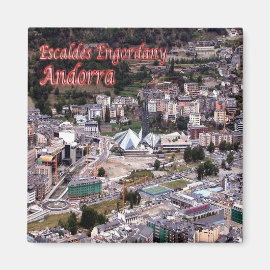 zAD016 ESCALDES ENGORDANY Andorra、冷蔵庫 マグネット (正面)