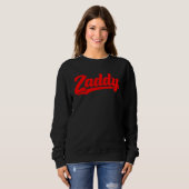 Zaddy retro player typography fashion pocket スウェットシャツ (正面フル)