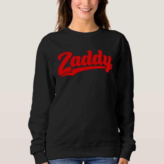 Zaddy retro player typography fashion pocket スウェットシャツ (正面)