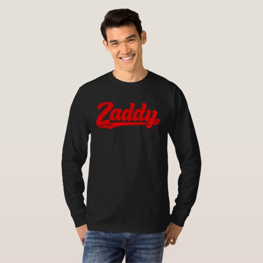 Zaddy retro player typography fashion pocket tシャツ (正面フル)