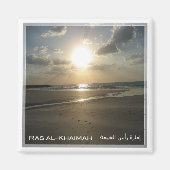 zAE025 RAS AL-KHAIMAHビーチ、UAE、アジア、冷蔵庫 マグネット (正面)
