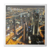 zAE038 ドバイの夜景, アラブ首長国連邦 UAE タイル (正面)