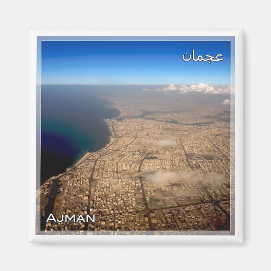 zAE051 AJMAN city, Arab Emirates統一された,冷蔵庫 マグネット (正面)