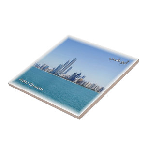zAE053 ABU DHABIスカイライン、UAE、中東、 タイル