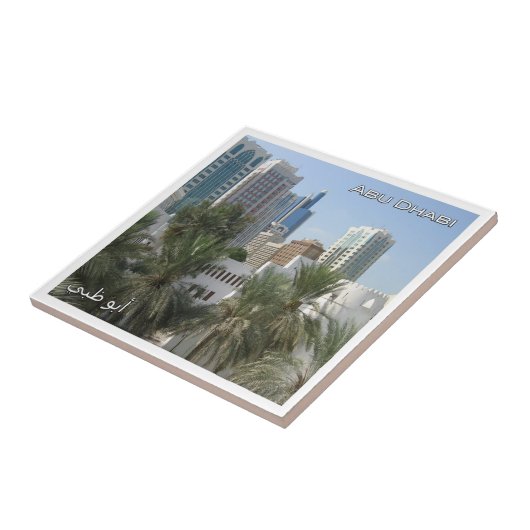 zAE061 ABU DHABIパノラマ， UAE，アジア， タイル (側面)