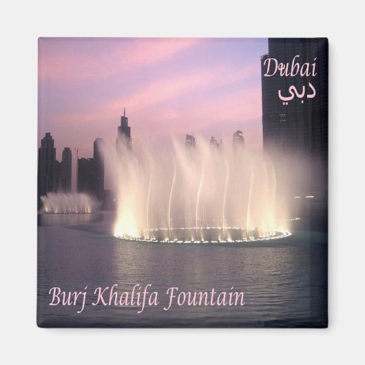 zAE072 BURJ KHALIFA FOUNTAIN、冷蔵庫 マグネット (正面)