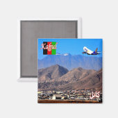 zAF007 KABUL空港，アフガニスタン，冷蔵庫 マグネット (正面/裏面)
