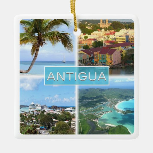 zAG003アンティグア・モザイク・アンティグア・バーブーダ セラミックオーナメント (正面)