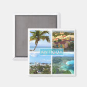 zAG003 ANTIGUA, Mosaic Antigua and Barbuda,冷蔵庫 マグネット (正面/裏面)