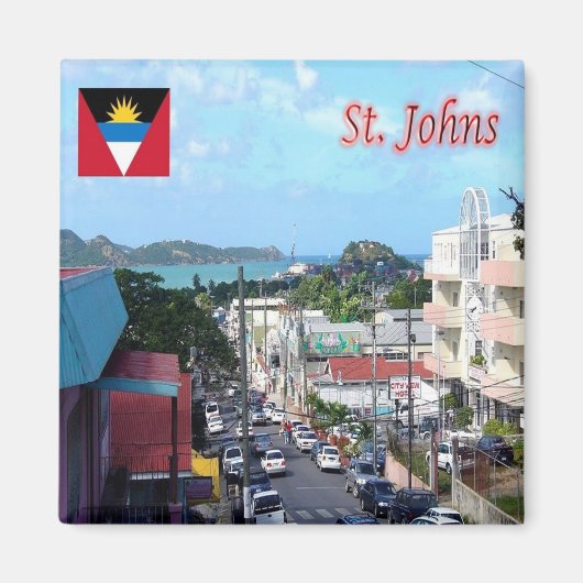zAG005 SAINT JOHN, Antigua and Barbuda,冷蔵庫 マグネット (正面)