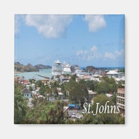 zAG006 SAINT JOHN, Antigua and Barbuda,冷蔵庫 マグネット (正面)