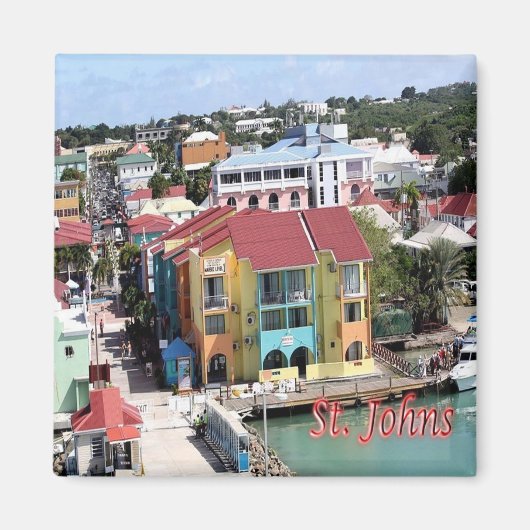 zAG007 SAINT JOHN, Antigua and Barbuda,冷蔵庫 マグネット (正面)