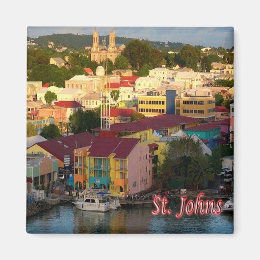 zAG008 SAINT JOHN, Antigua and Barbuda,冷蔵庫 マグネット (正面)