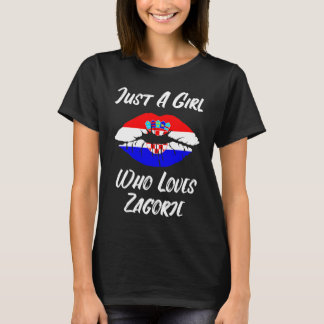 Zagorje Lips Mouth Love Croatian Flag Tシャツ