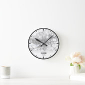 Zagreb Clock City Line Art ラウンド壁時計 (ホーム)