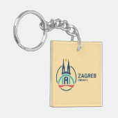 Zagreb Croatia Europe キーホルダー (正面左)