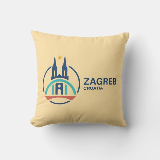 Zagreb Croatia Europe クッション (正面)