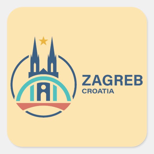 Zagreb Croatia Europe スクエアシール (正面)
