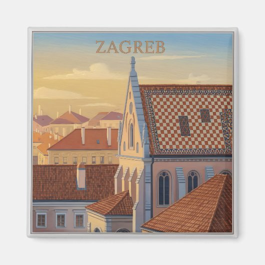 Zagreb - Croatia - Vintage Travel  マグネット (正面)