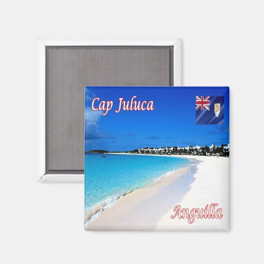 zAI006 CAP JULUCA、Panorama、Anguilla、冷蔵庫 マグネット (正面/裏面)