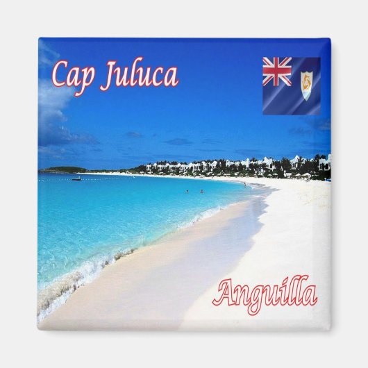 zAI006 CAP JULUCA、Panorama、Anguilla、冷蔵庫 マグネット (正面)