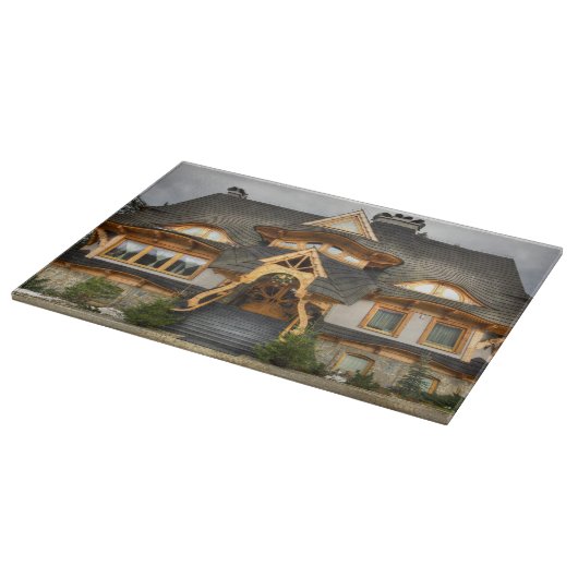 Zakopaneの木のポーランドの家 カッティングボード (角)